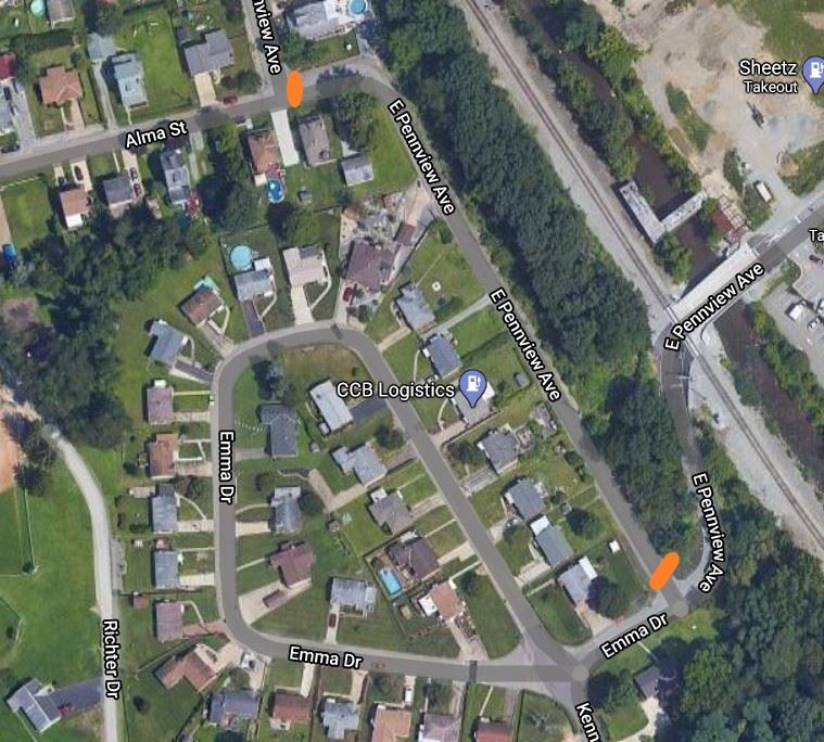 E Pennview Closure Map