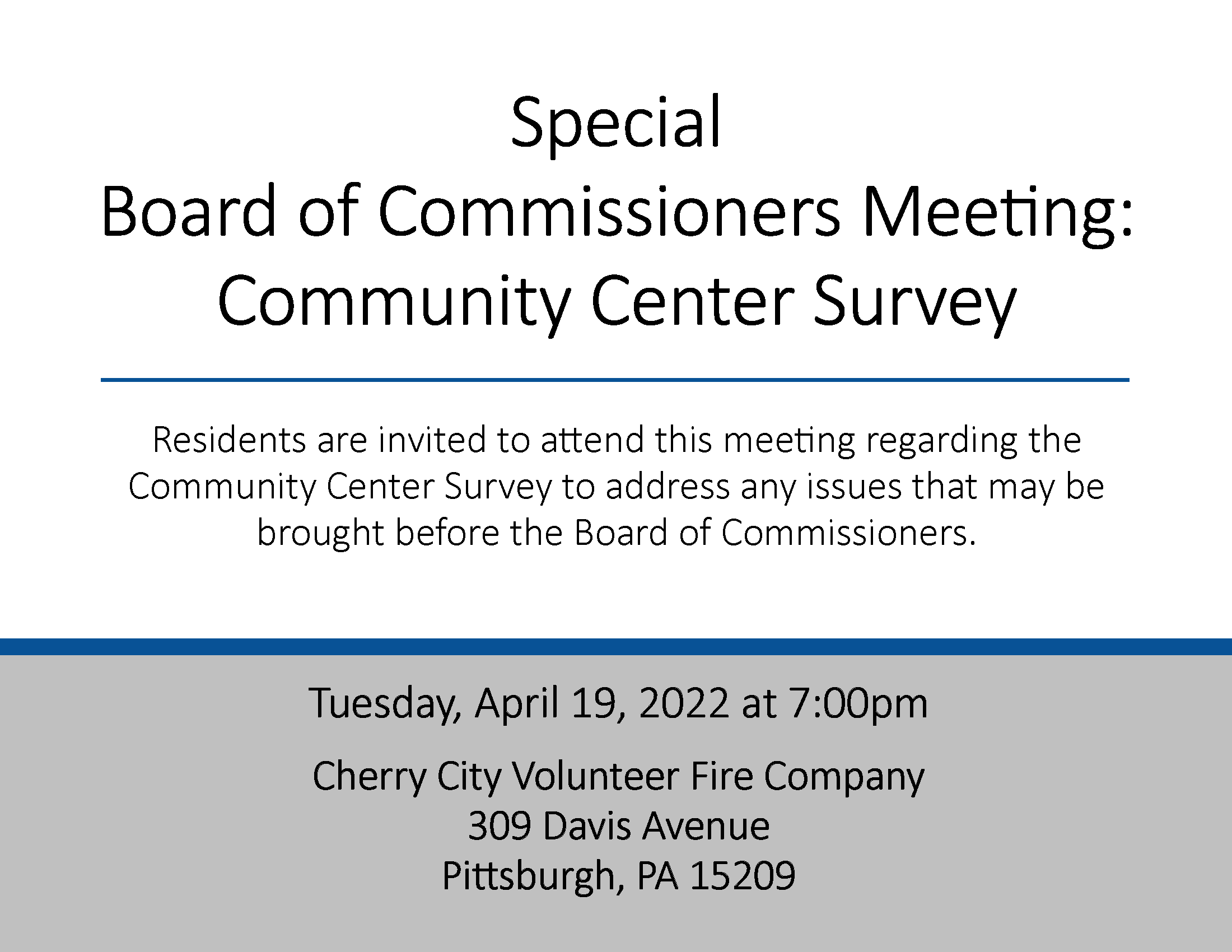 Community Center Survey Meeting