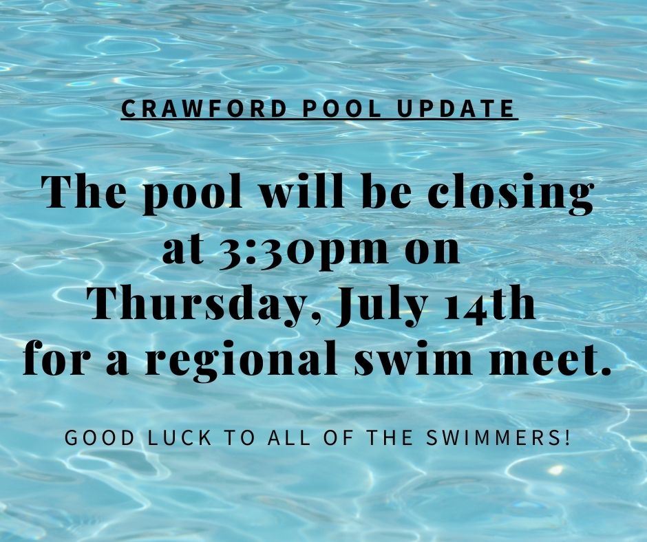 Pool Closing for Regional Swim Meet