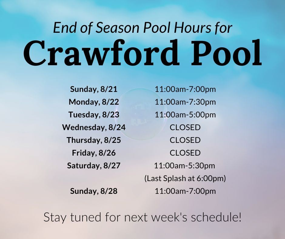 End of Season Pool Hours