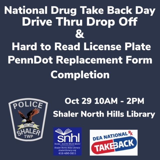 Drug Take Back - Hard to Read License Plate