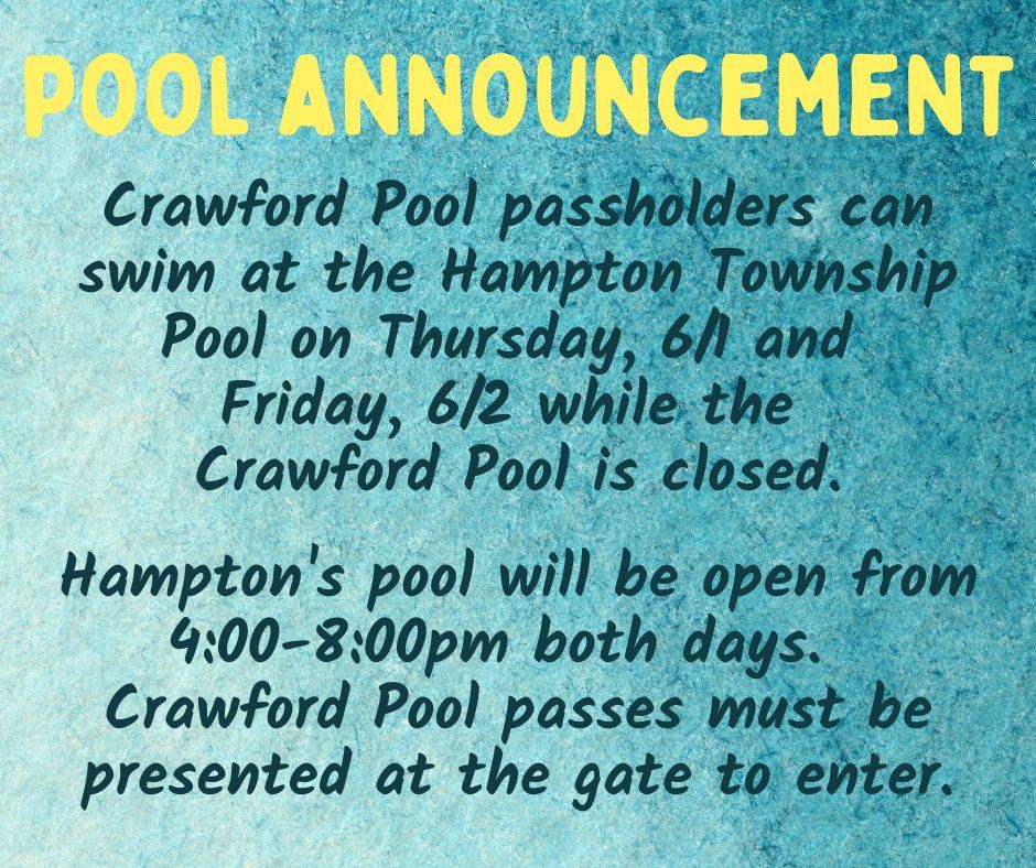 Pool Announcement - Hampton Pool