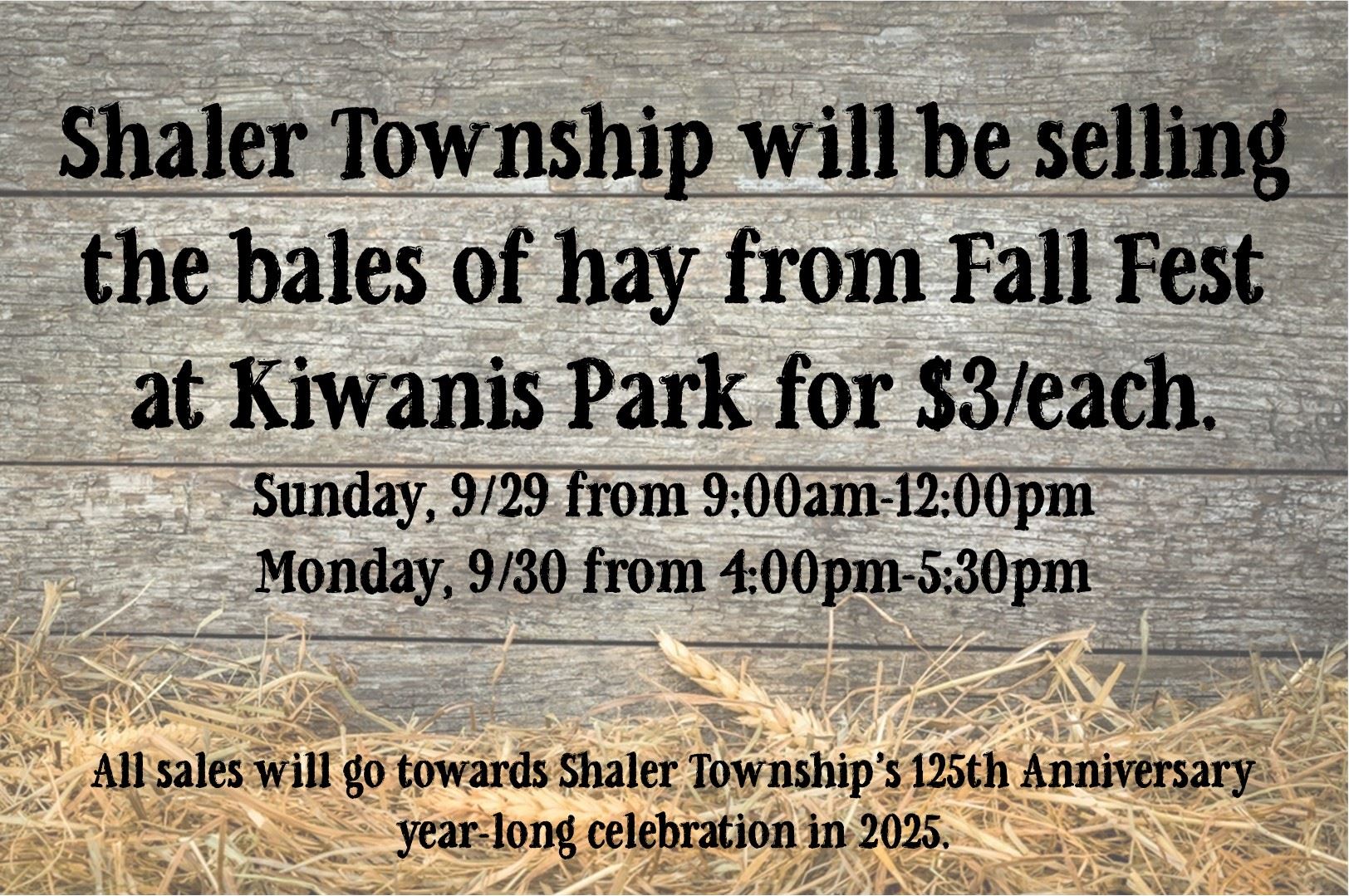 Fall Fest Hay Sale