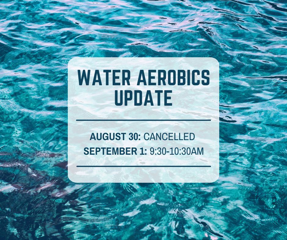 Water Aerobics Schedule Update 8-29